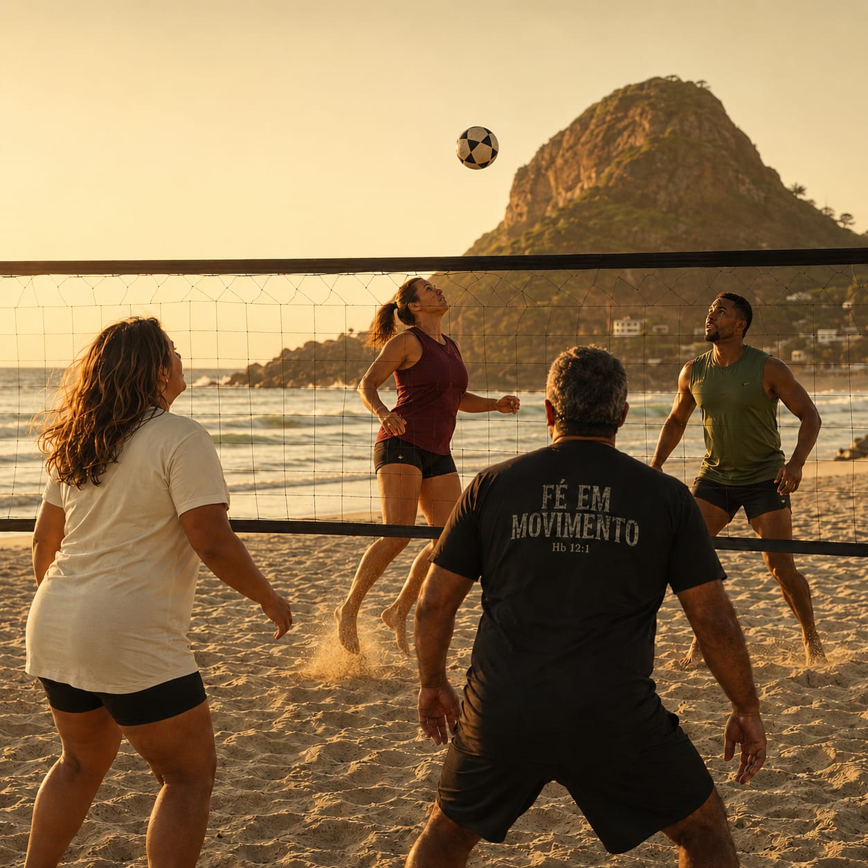 Camiseta e regata cristã para futevôlei