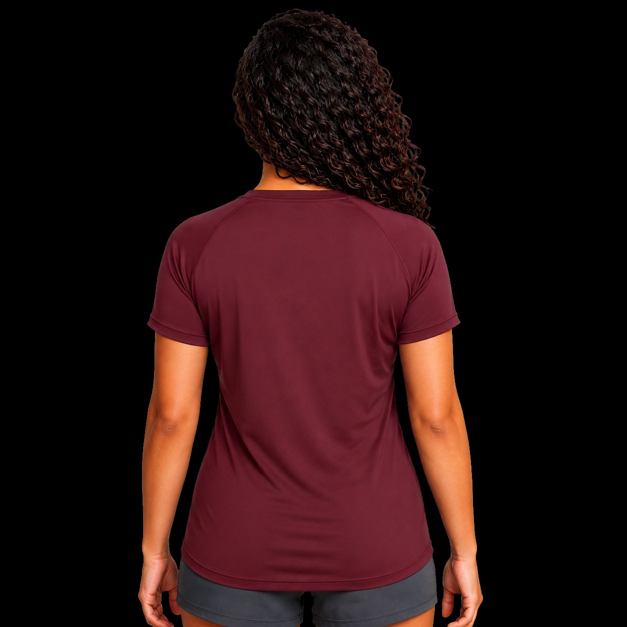 Camiseta feminina cristã dry-fit wine com o versículo Forte Pela Graça — IDE 16:15