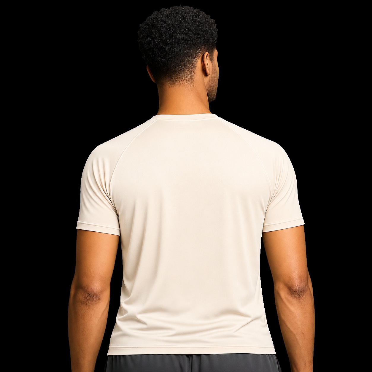 Camiseta masculina cristã dry-fit off-white com o versículo Forte Pela Graça — IDE 16:15