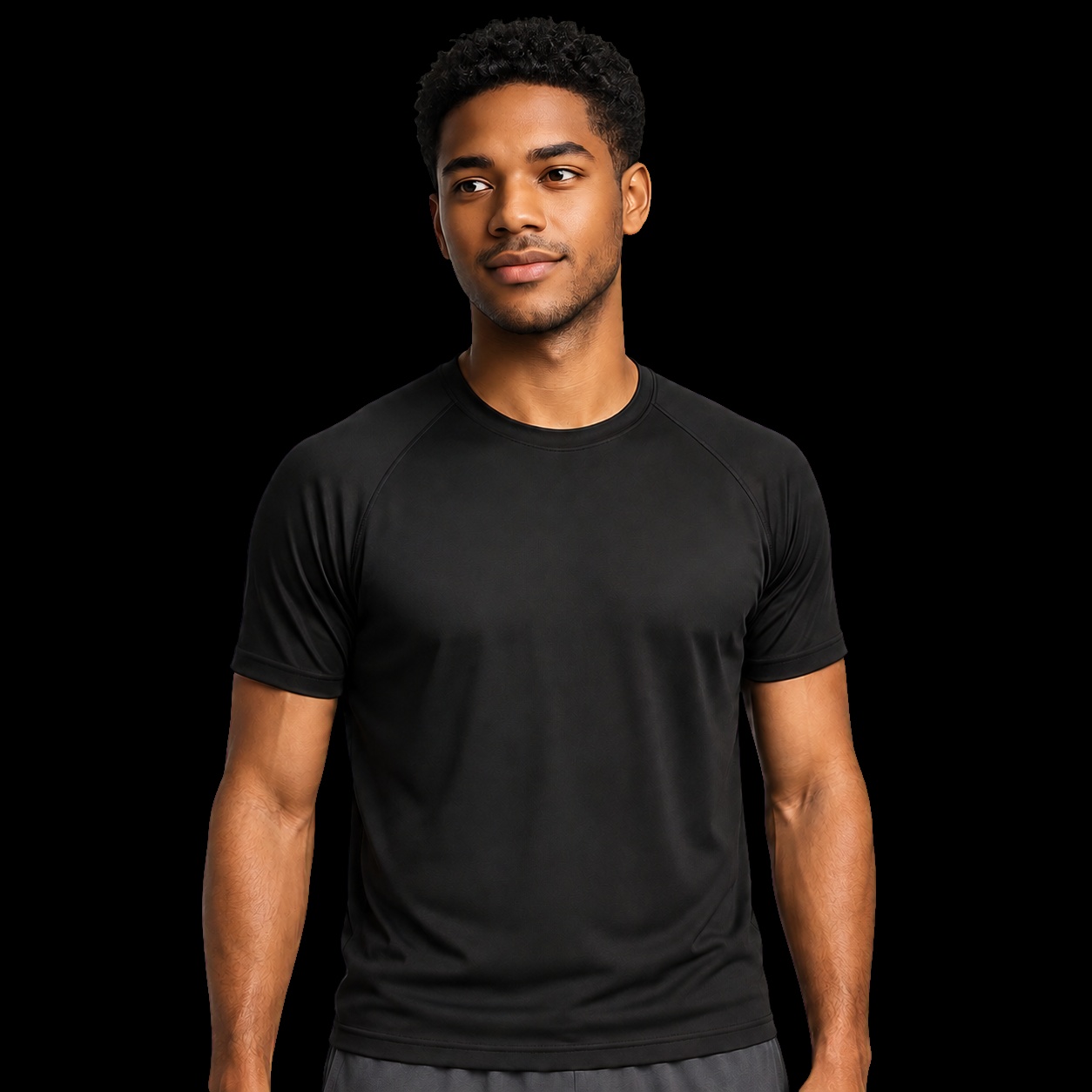 Camiseta masculina cristã dry-fit black com o versículo forte-pela-graca — IDE 16:15