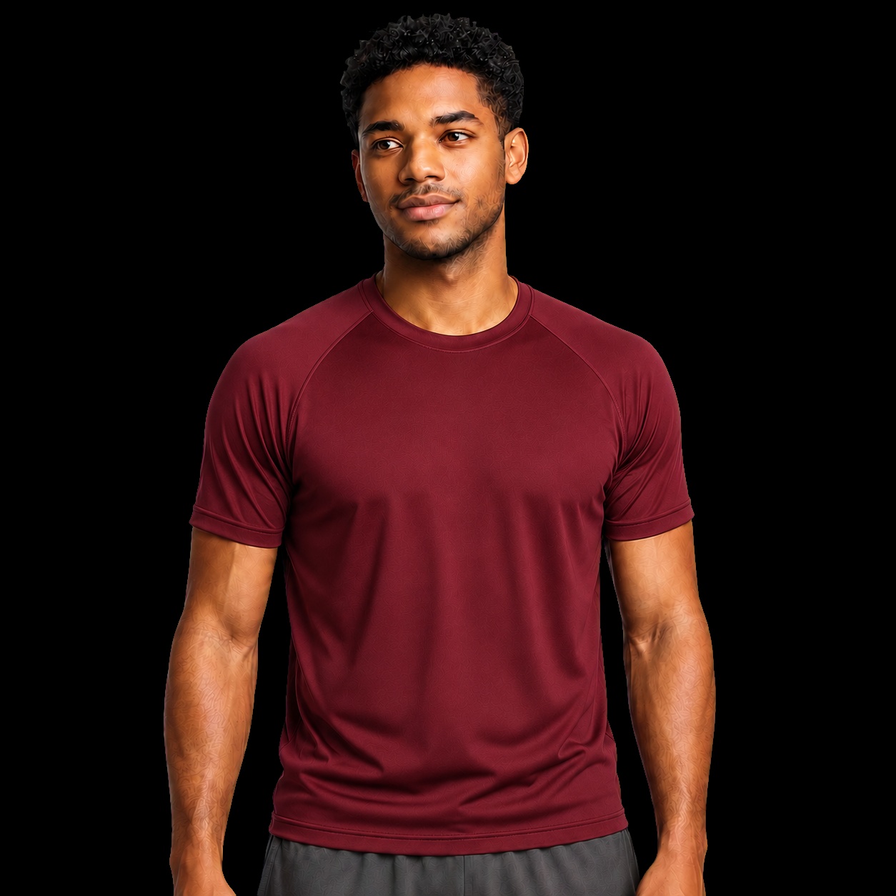 Camiseta masculina cristã dry-fit wine com o versículo Deus é Por Nós — IDE 16:15